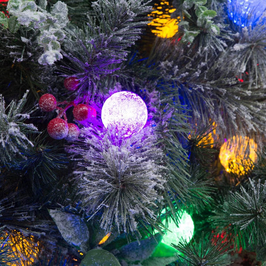 Snowy Crown Pine 2.7m Multicolour Pre-Lit Christmas Tree with 2429 Tips - dsd