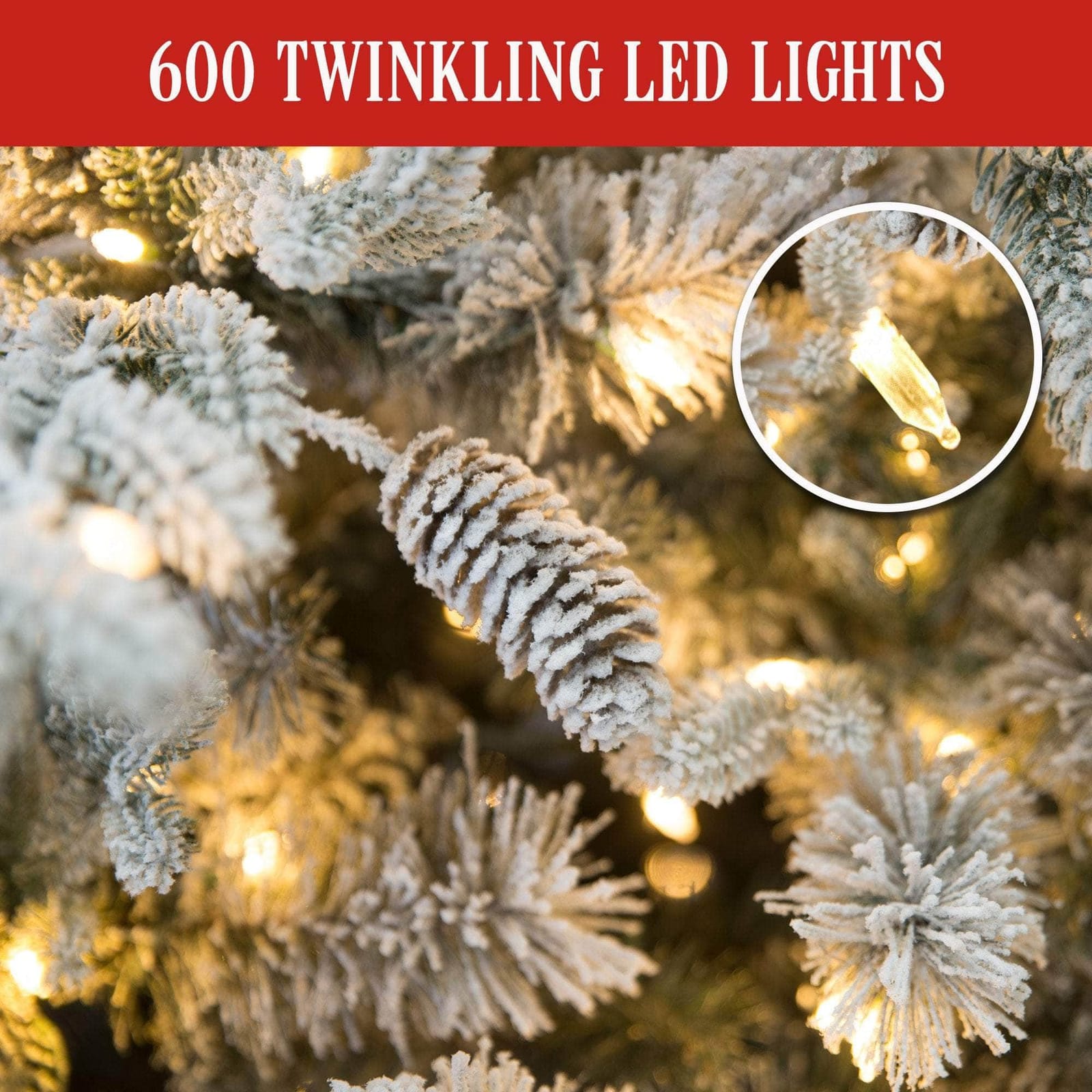2.3m Snowy Dorchester Pre-Lit Christmas Tree with 1198 Tips with Christmas - photo 8