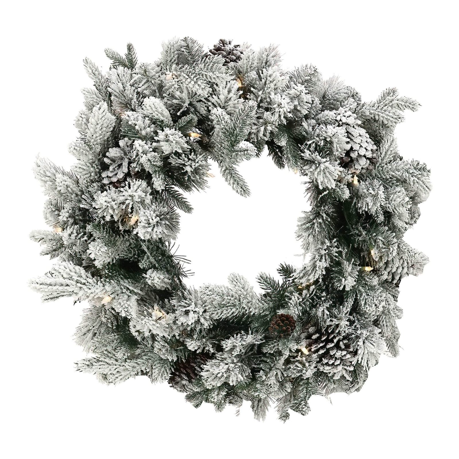 Christmas Wreath with Lights - 61cm Snowy Dorchester with 19dsd