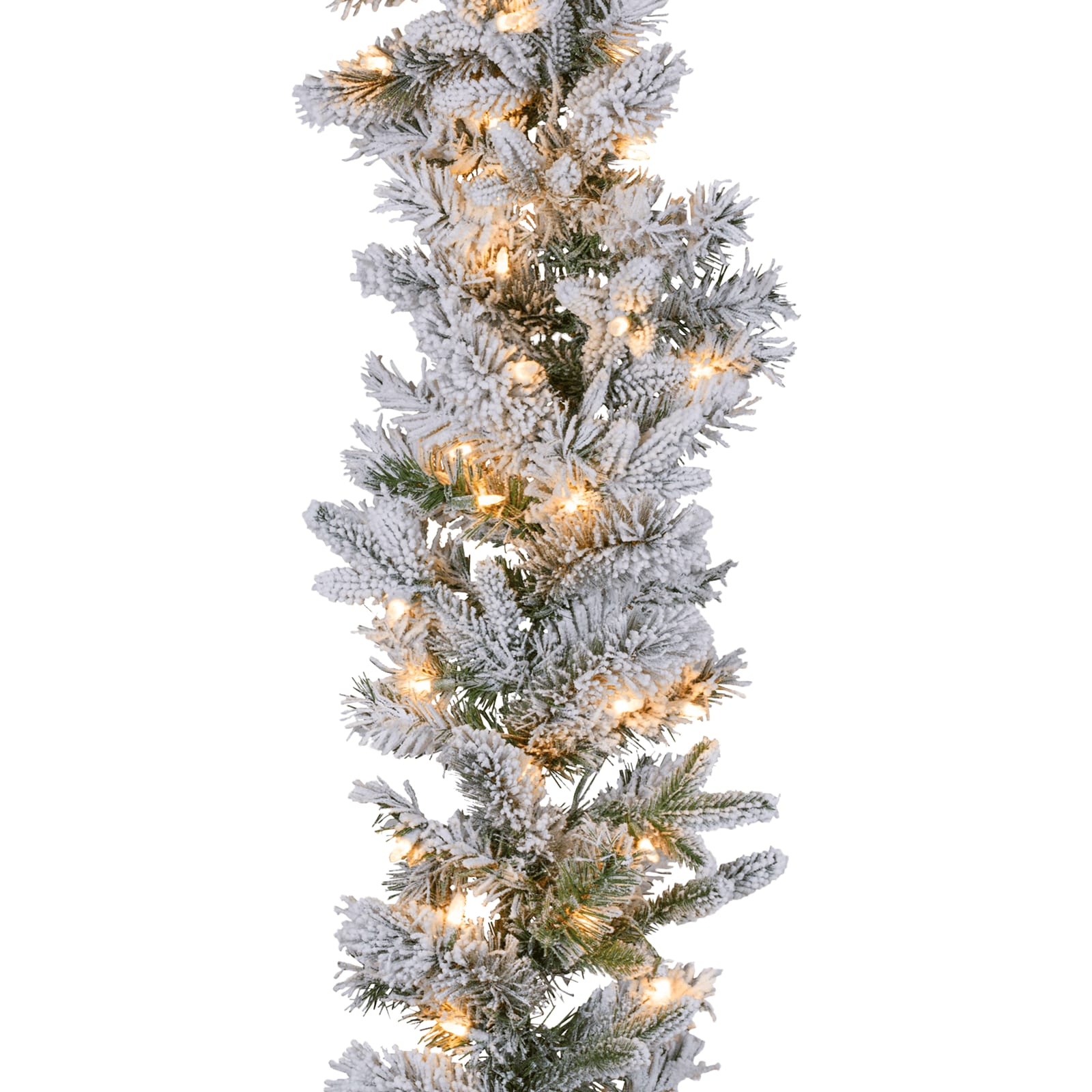 Snowy Atica Pre-Lit Christmas Garland - 274cm with Prelit