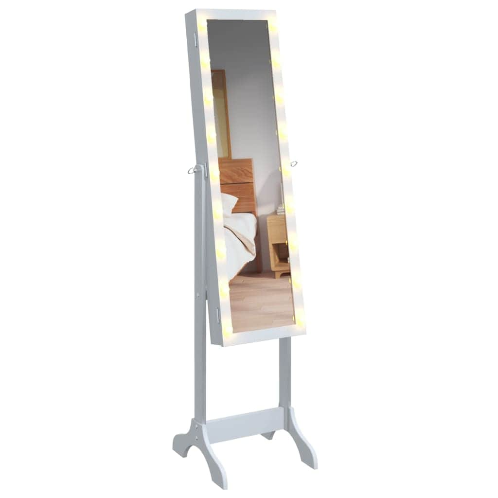 Snowy Reflections: The White Free-Standing Mirror-White\Black\Brown\White LED