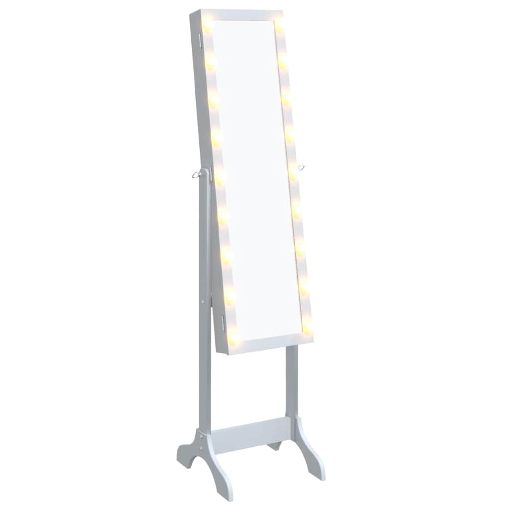 Snowy Reflections: The White Free-Standing Mirror-White\Black\Brown\White LED