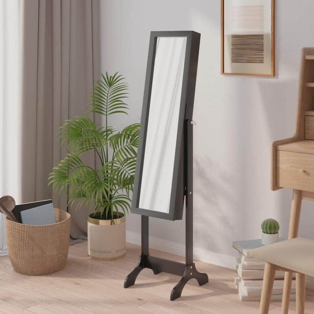 Snowy Reflections: The White Free-Standing Mirror-White\Black\Brown\White LED