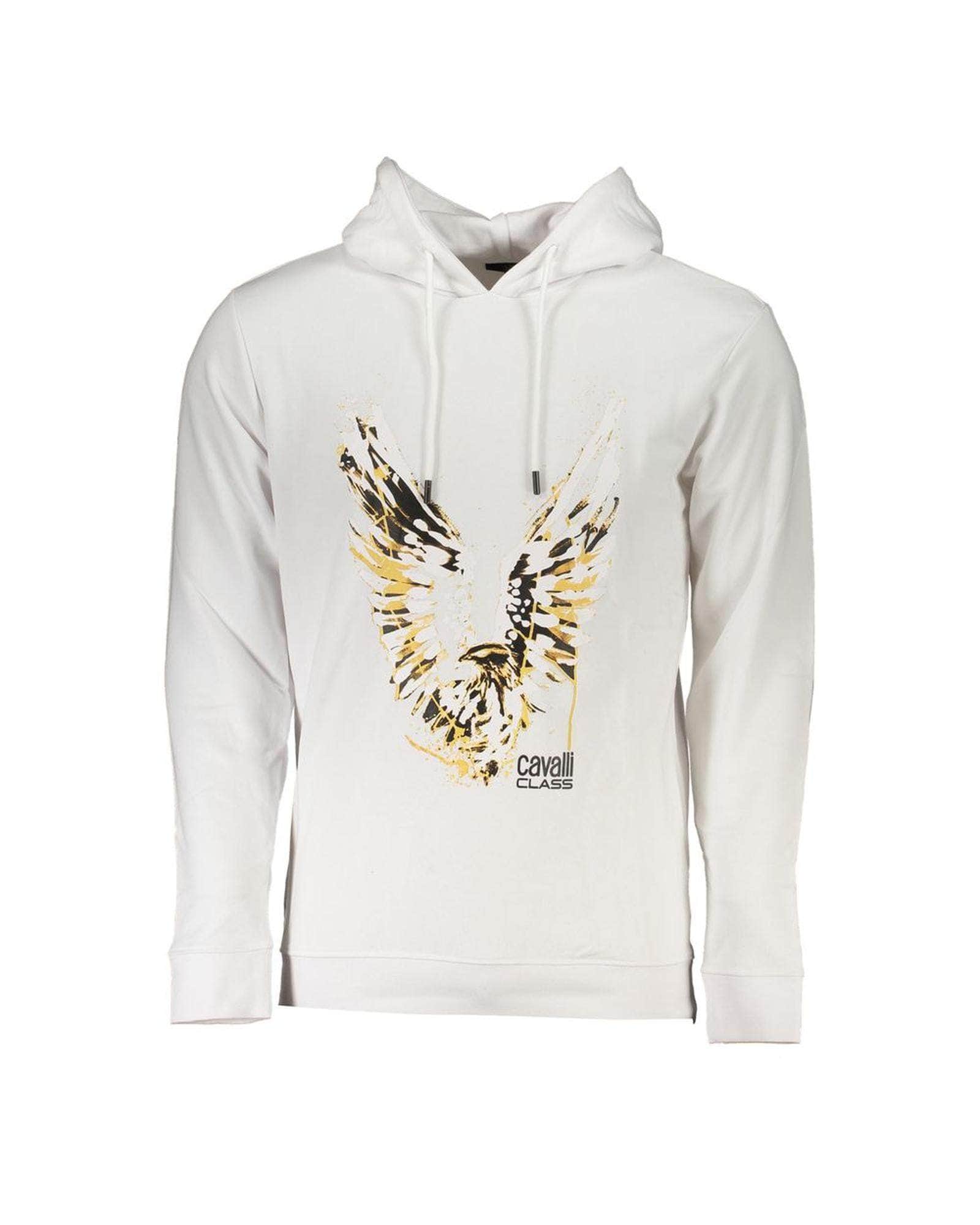 Snowy White/Blue Cotton Sweater - Cavalli Class