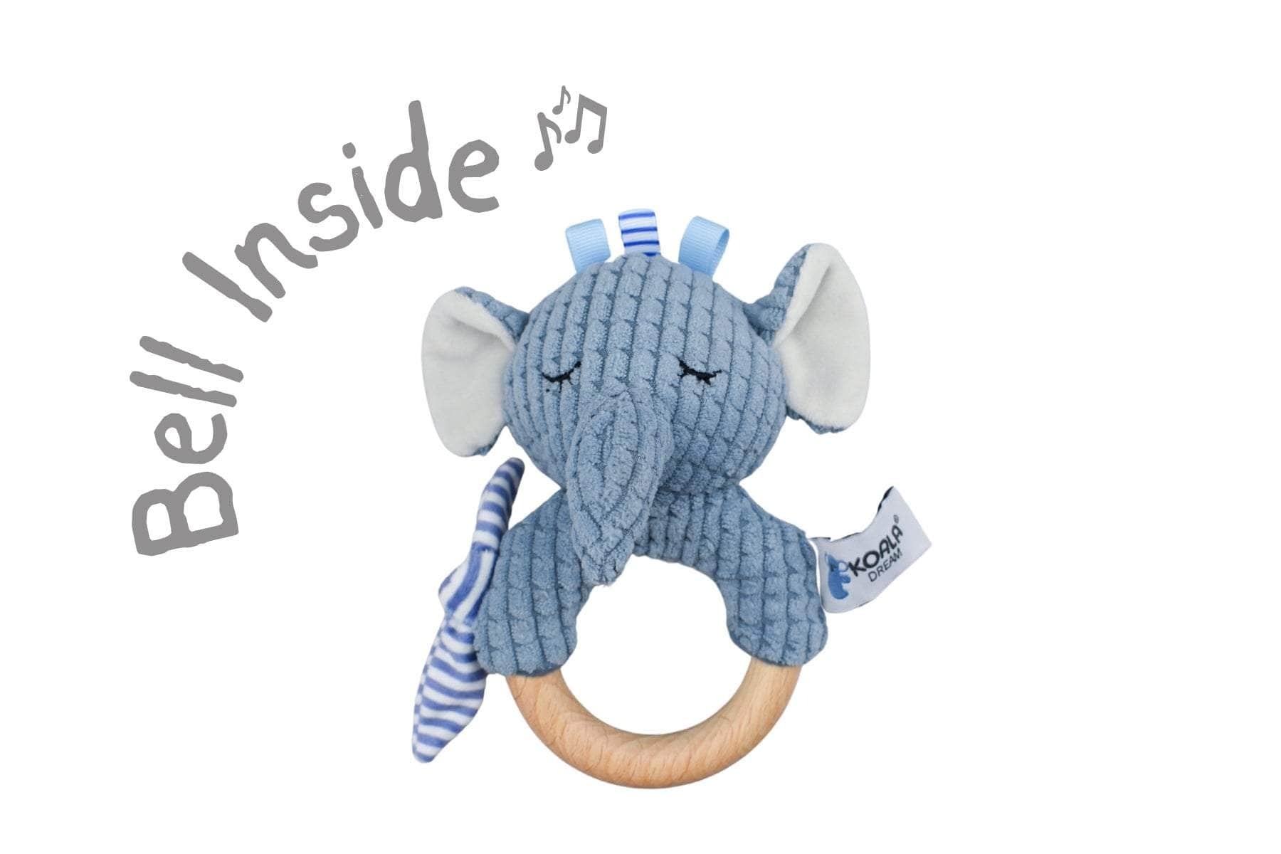 Snuggle buddy trunks elephant wooden ring rattle