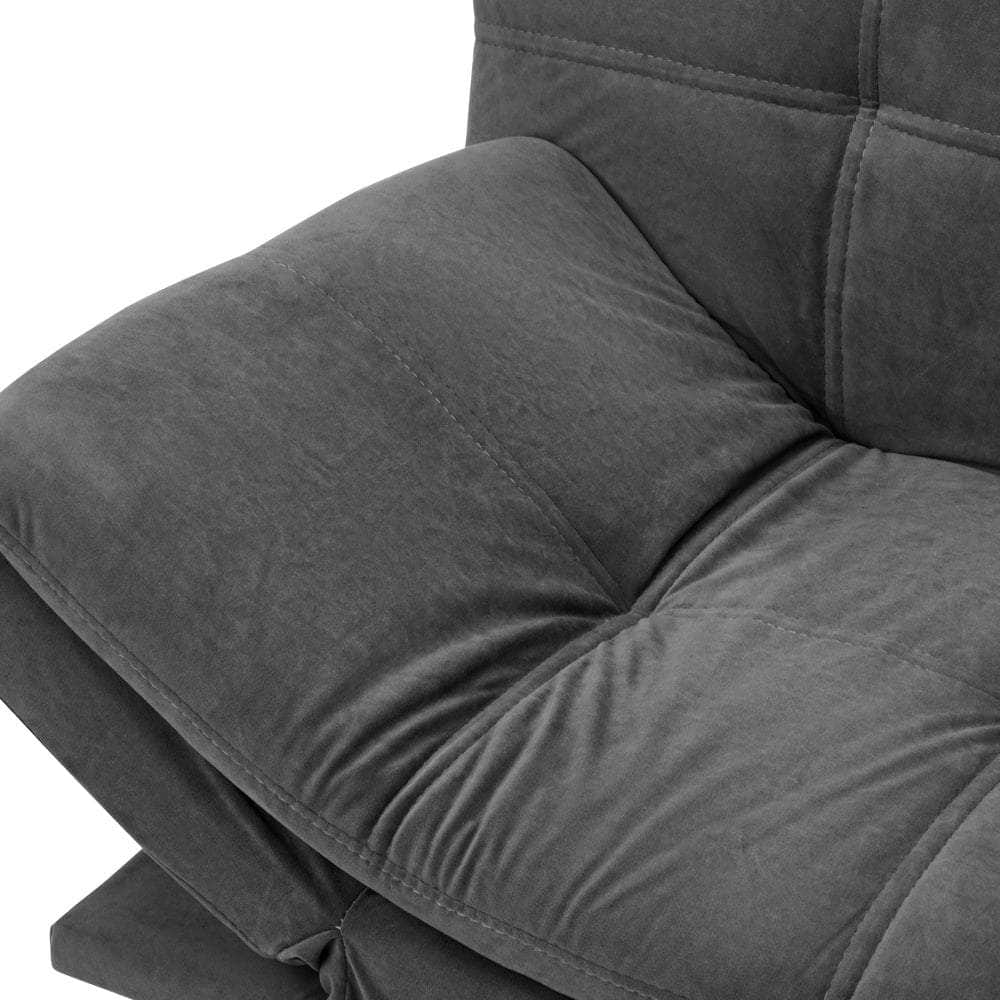 Sofa Bed Futon Lounge Couch Convertible Polyester 3-Seater Grey