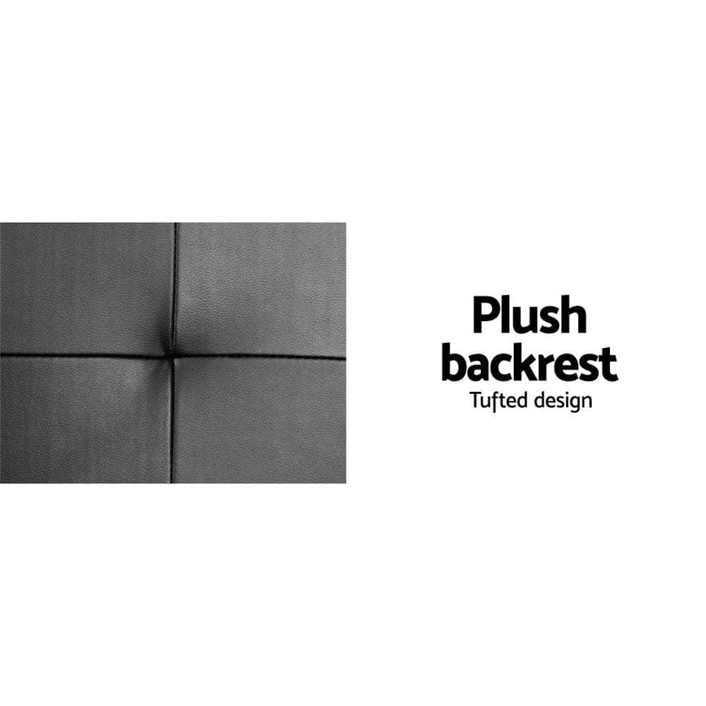 Sofa Bed Lounge Convertible Leather Couch Bed 3 Seater Cupholder Recliner