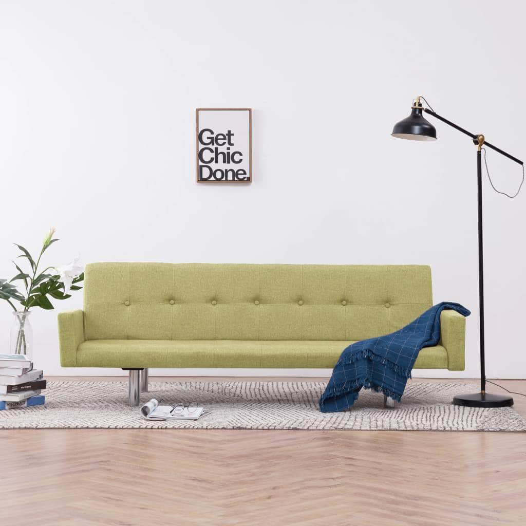 Sofa Bed with Armrest Green Polyester - Simple deals