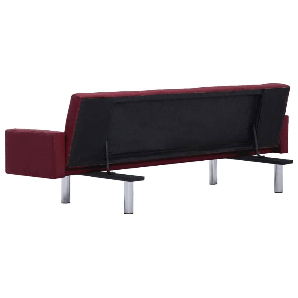 Sofa Bed with Armrest Wine Red Polyester - Simple deals
