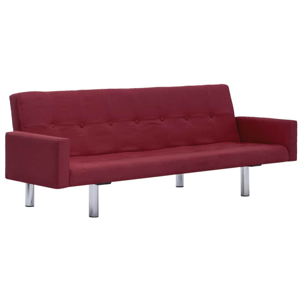 Sofa Bed with Armrest Wine Red Polyester - Simple deals