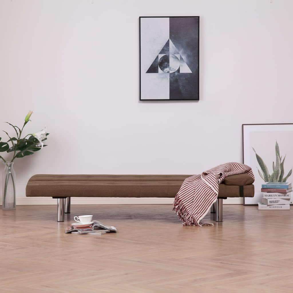 Sofa Bed with Two Pillows Brown Polyester - Simple deals