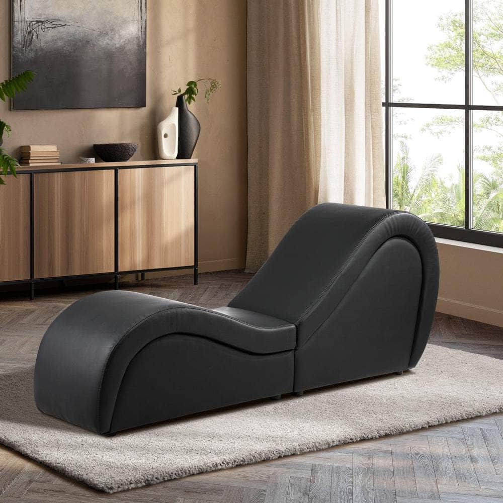 Sofa Love Seat Chaise Lounge Couples Yoga Bed Black