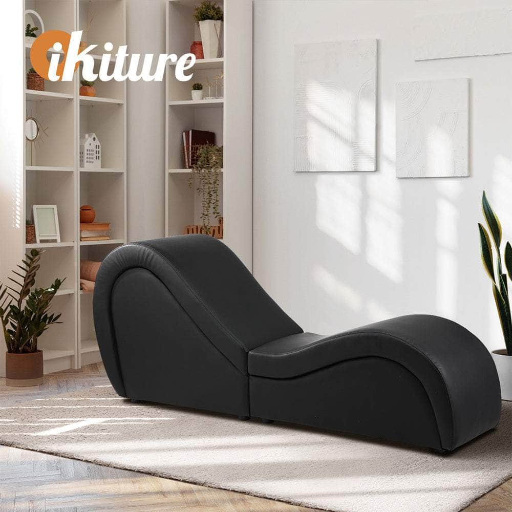 Sofa Love Seat Chaise Lounge Couples Yoga Bed Black