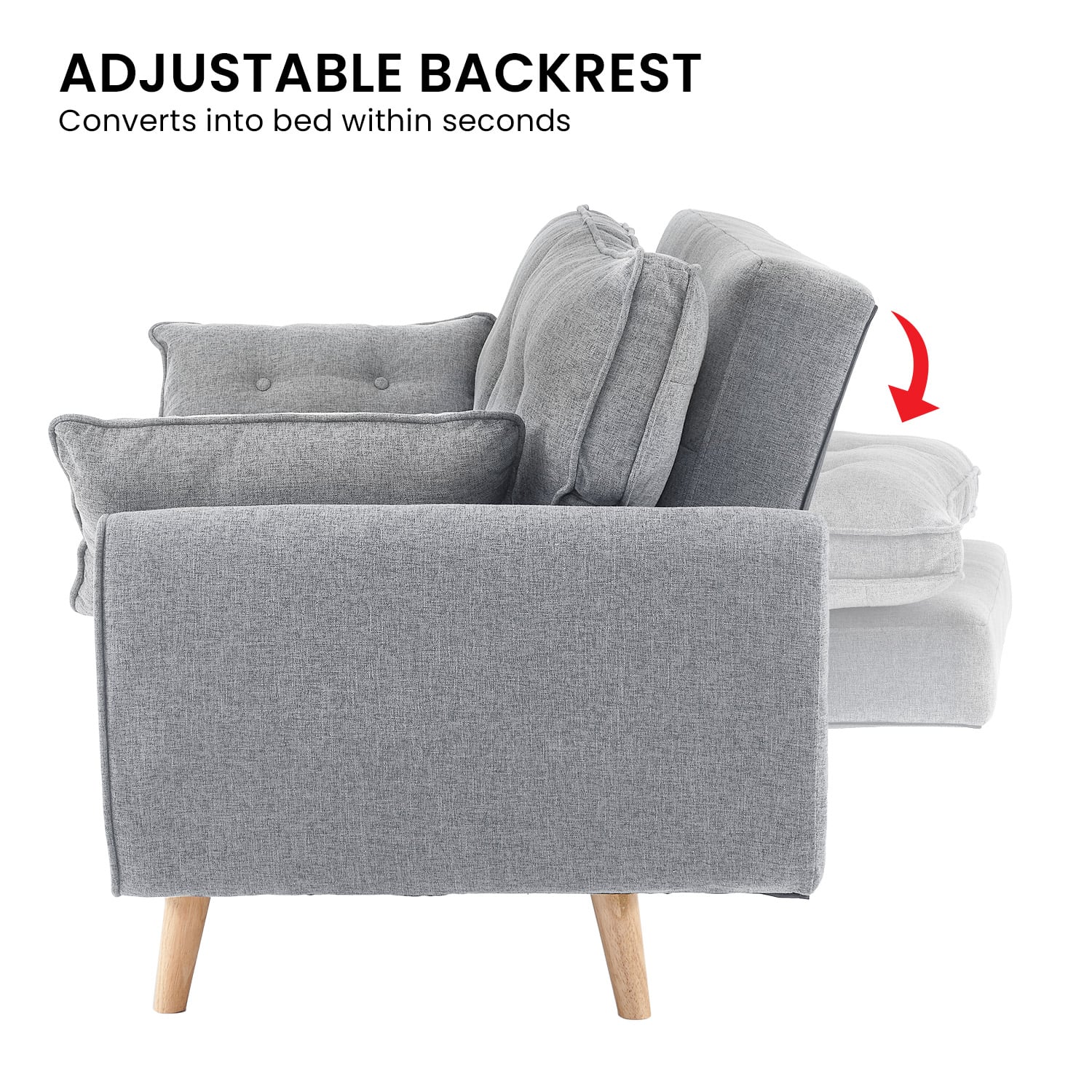 Fabric Sofa Bed Grey