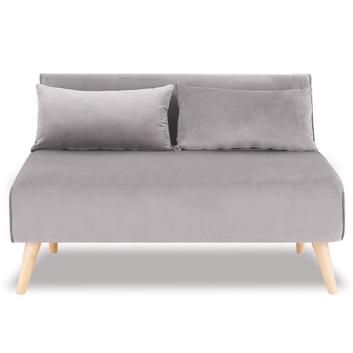 Grey Velvet Sofa Bed Lounge 121x80x75cm