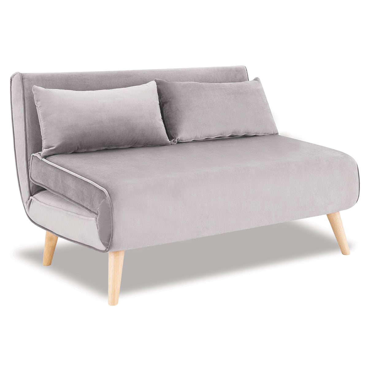 Grey Velvet Sofa Bed Lounge 121x80x75cm