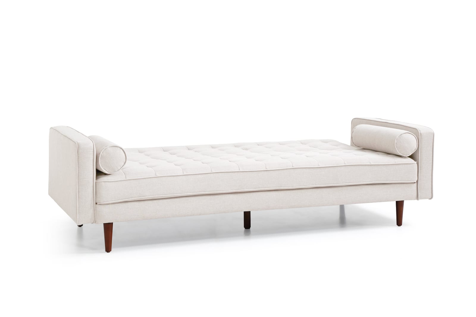 Beige Fabric 3-Seater Button-Tufted Sofa Bed | Beige colour