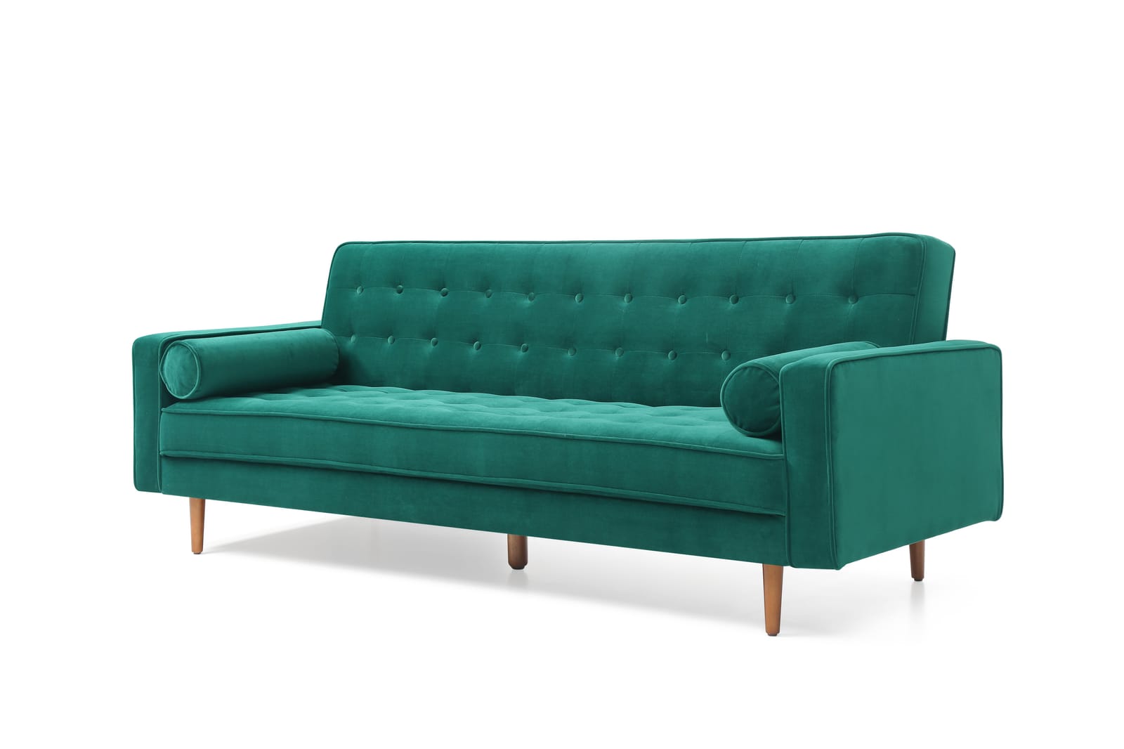 Green Velvet 3-Seater Button-Tufted Sofa Bed | Marcella Fabric