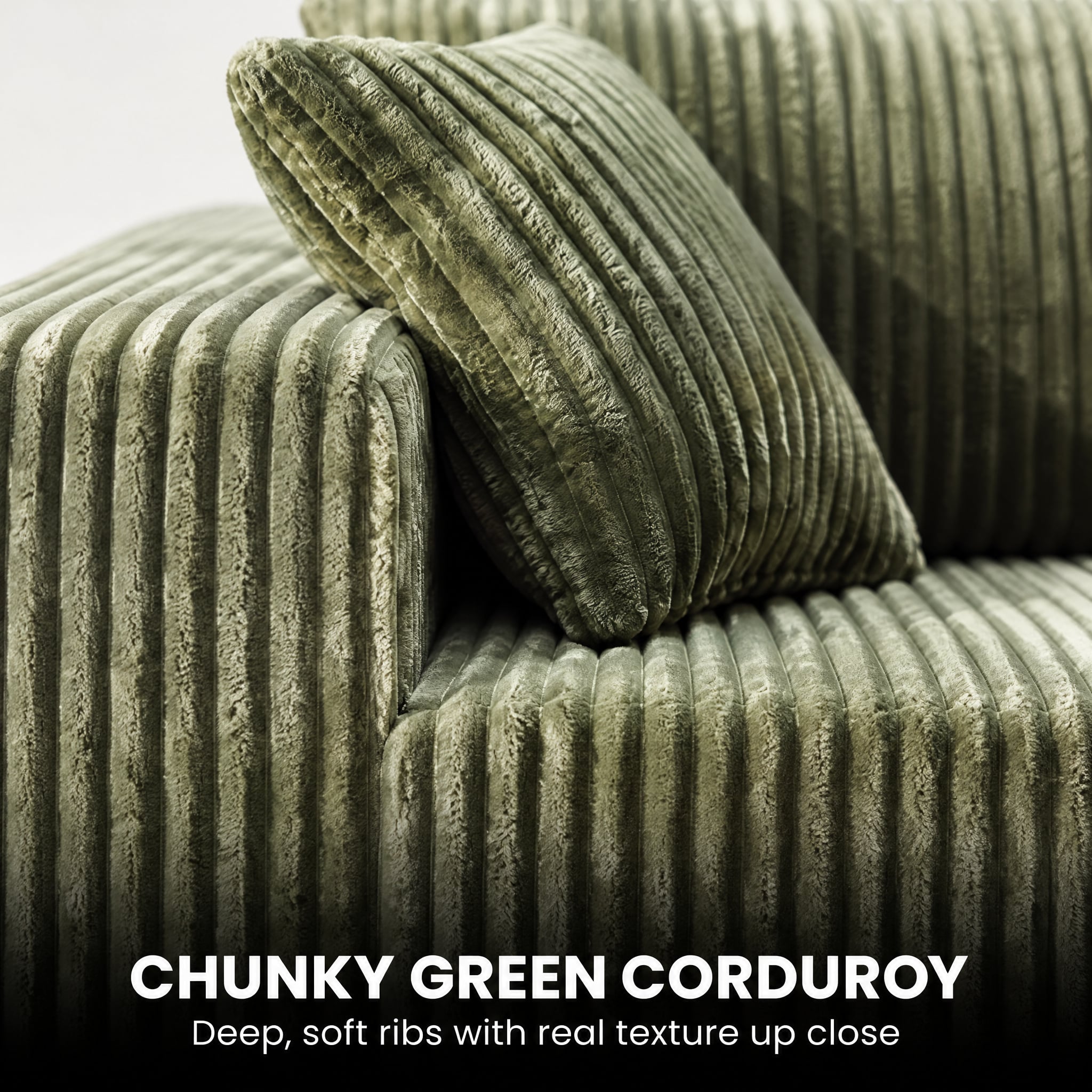 Corner Sofa Green Chaise 1x3cm