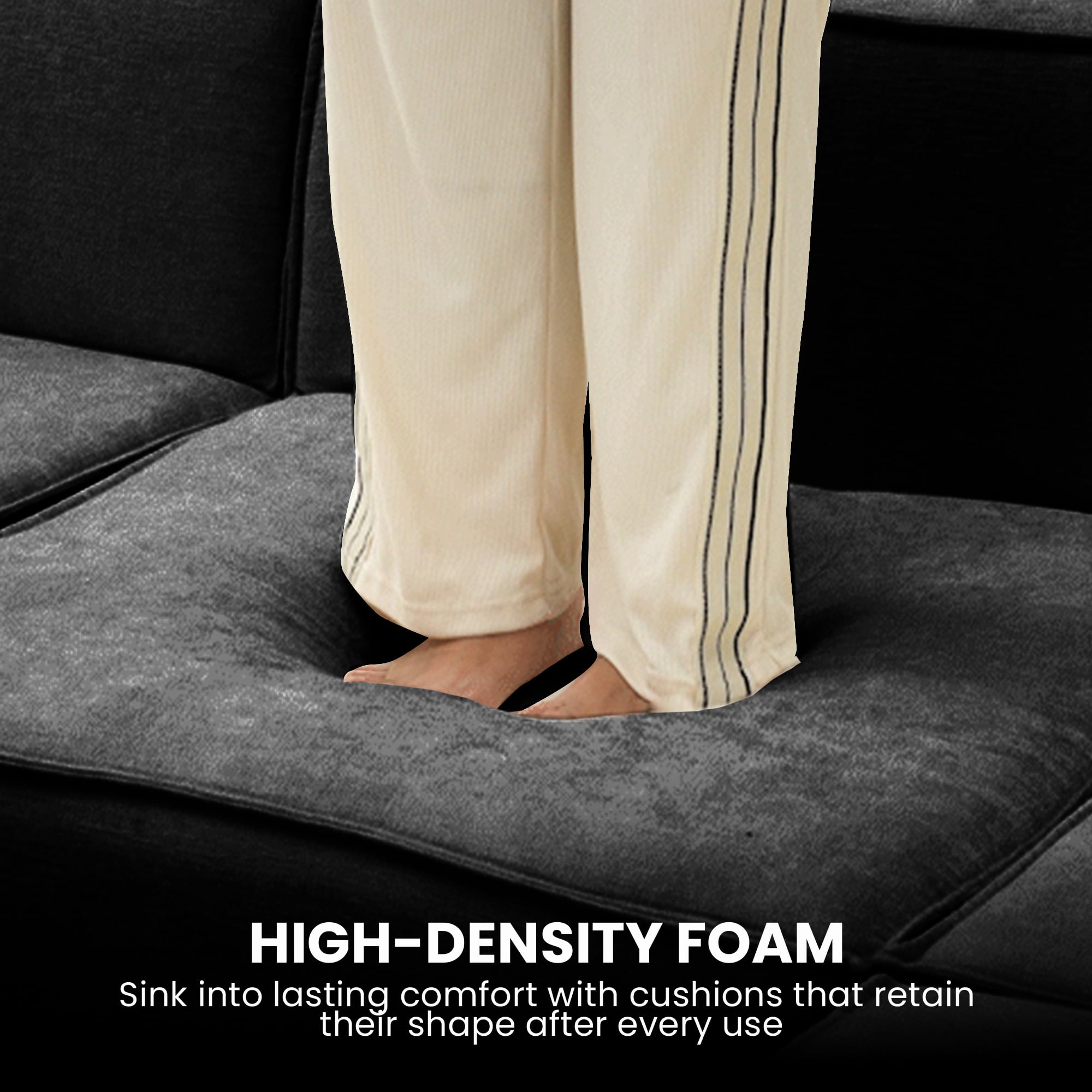 Modular Sofa Ottoman Charcoal 270x169x63cm