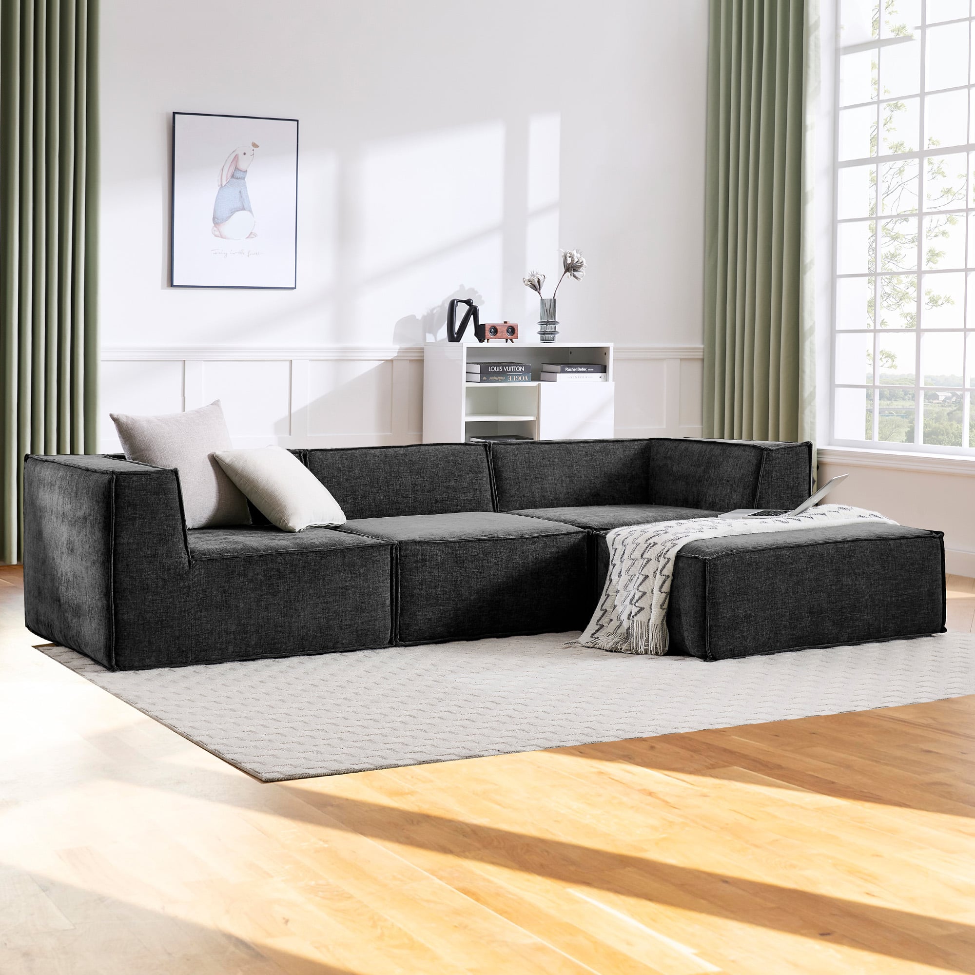 Modular Sofa Ottoman Charcoal 270x169x63cm