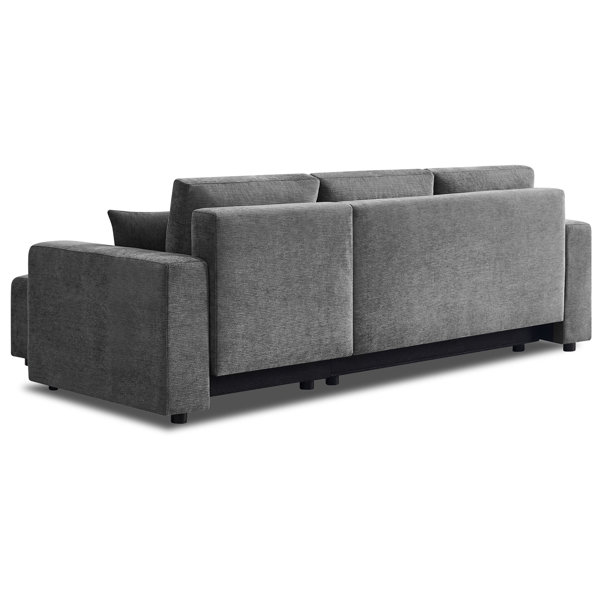 Grey L Shape Sofa Bed Storage 242x142cm