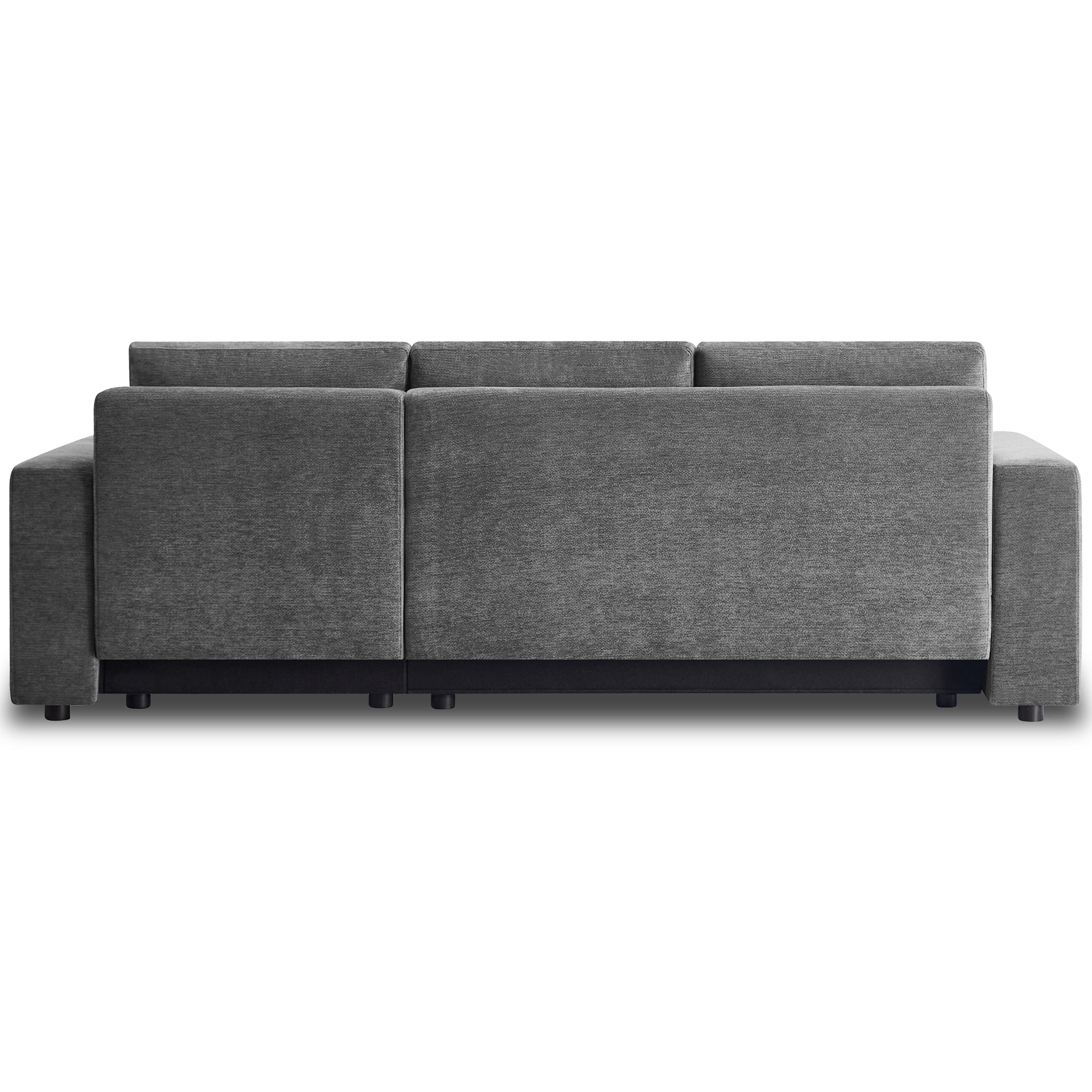Grey L Shape Sofa Bed Storage 242x142cm