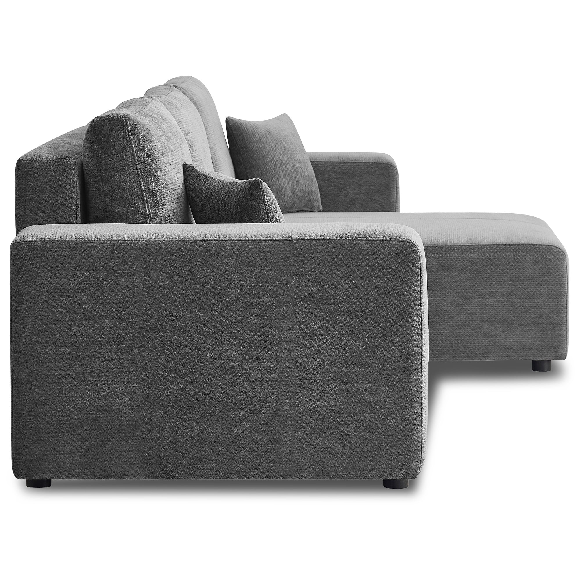 Grey L Shape Sofa Bed Storage 242x142cm