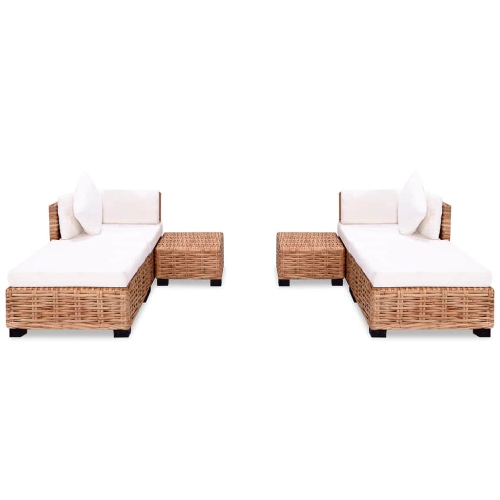 Sofa Set 16 Pieces Natural Rattan