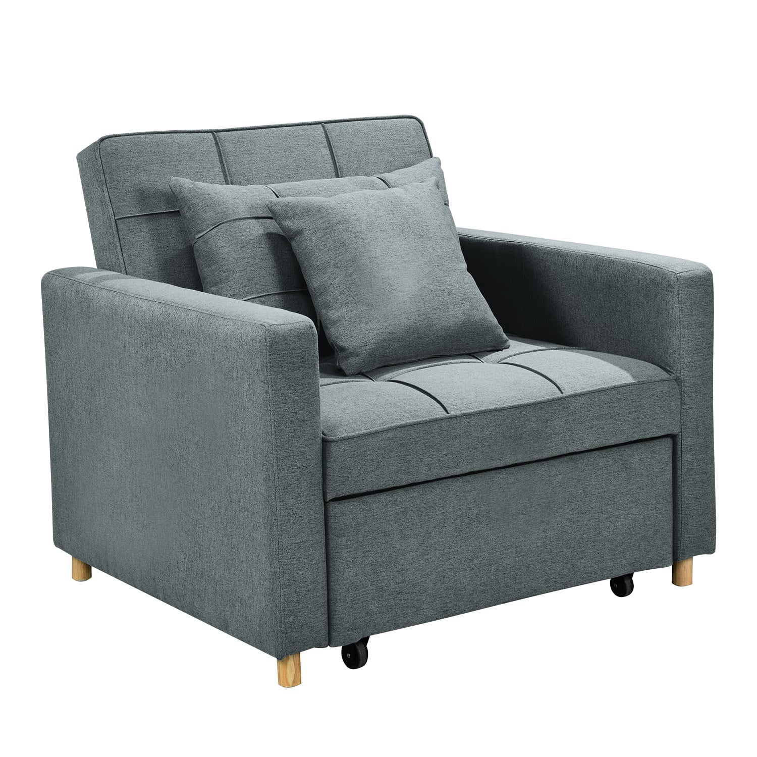 Blue sofa 101x98x88cm, side view