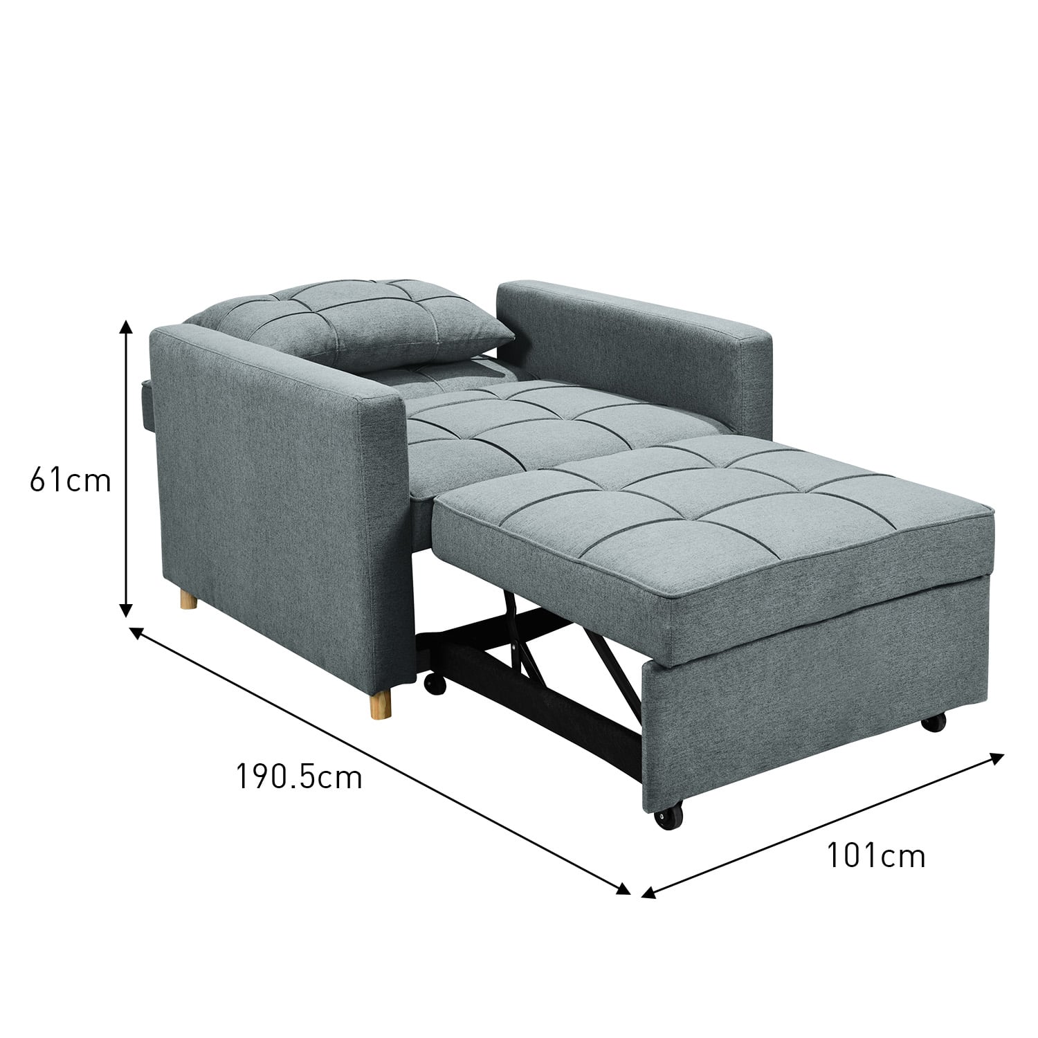 Blue sofa 101x98x88cm, in room setting