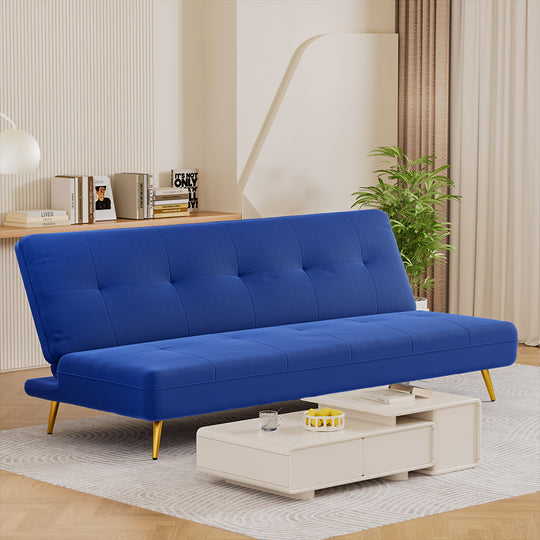Contemporary Sofa Bed Convertible Velvet 3 Seater  Comfortable Design