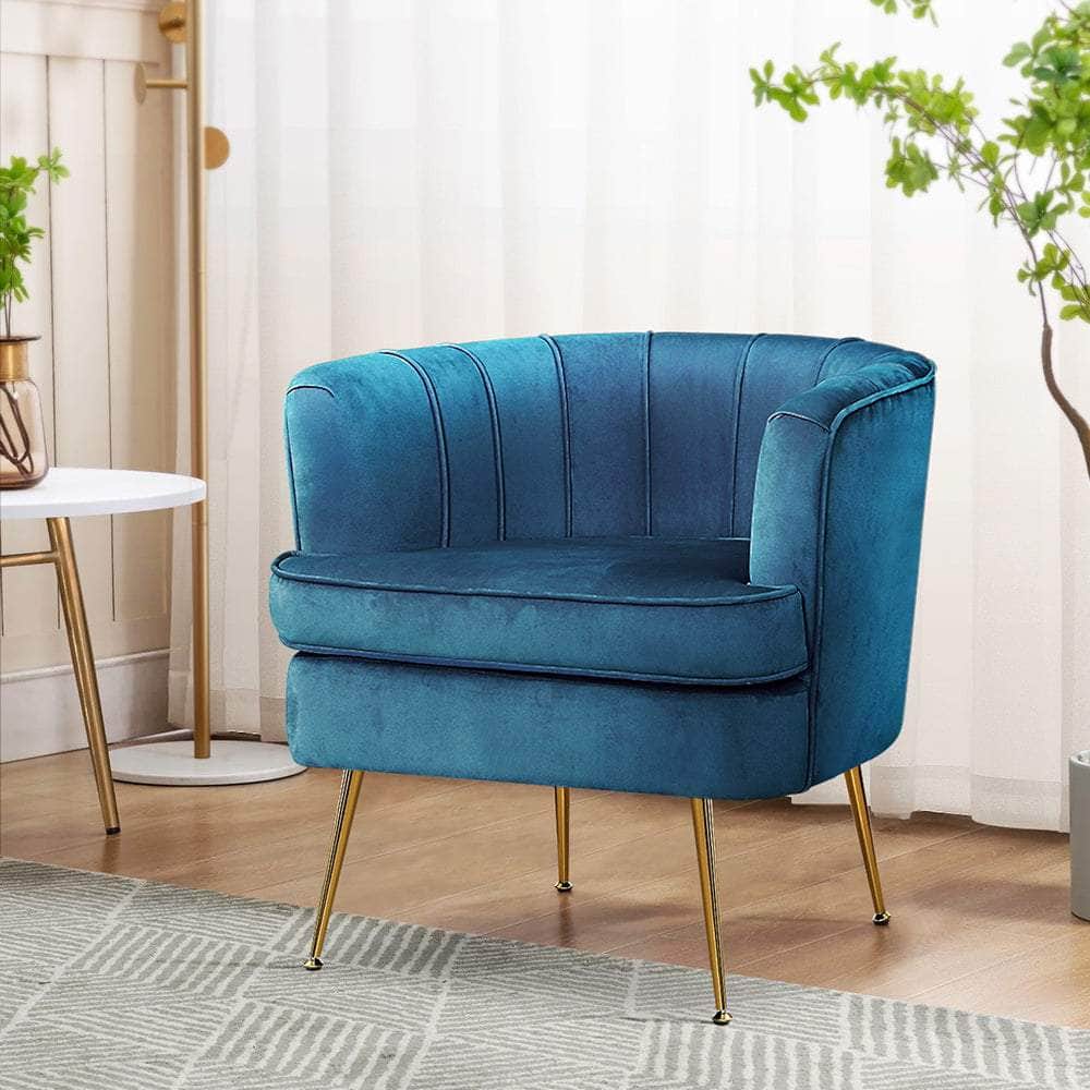 Soft velvet fabric Armchair Lounge Accent Chair Armchairs-GY/G/NA/P