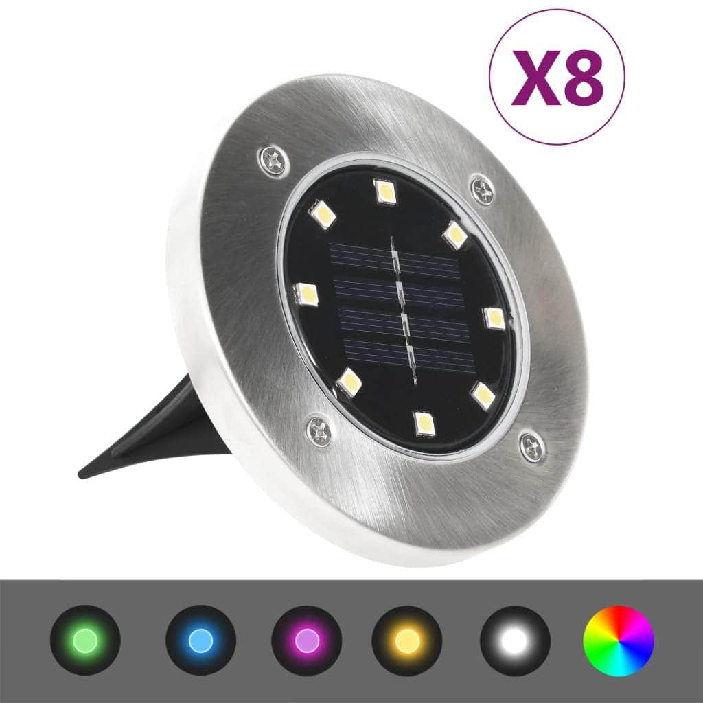 Solar Ground Lights 8 pcs LED Lights RGB Colour on Afterpay | ZipPay ...