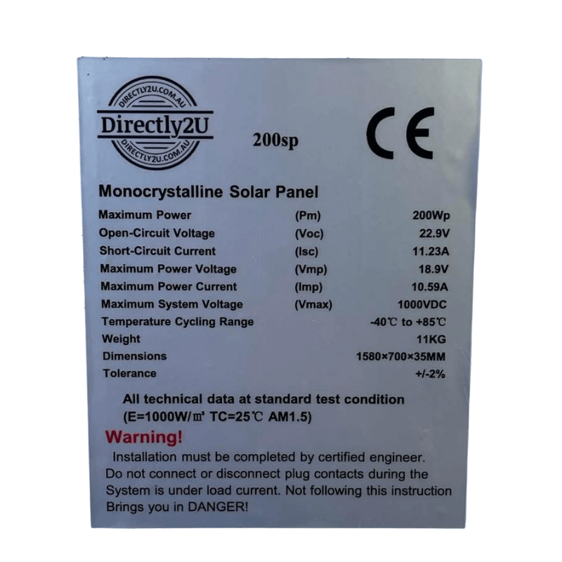 Solar Panel Monocryitsalline With Controller 18V 200W. Corrosion-Resistant Aluminium