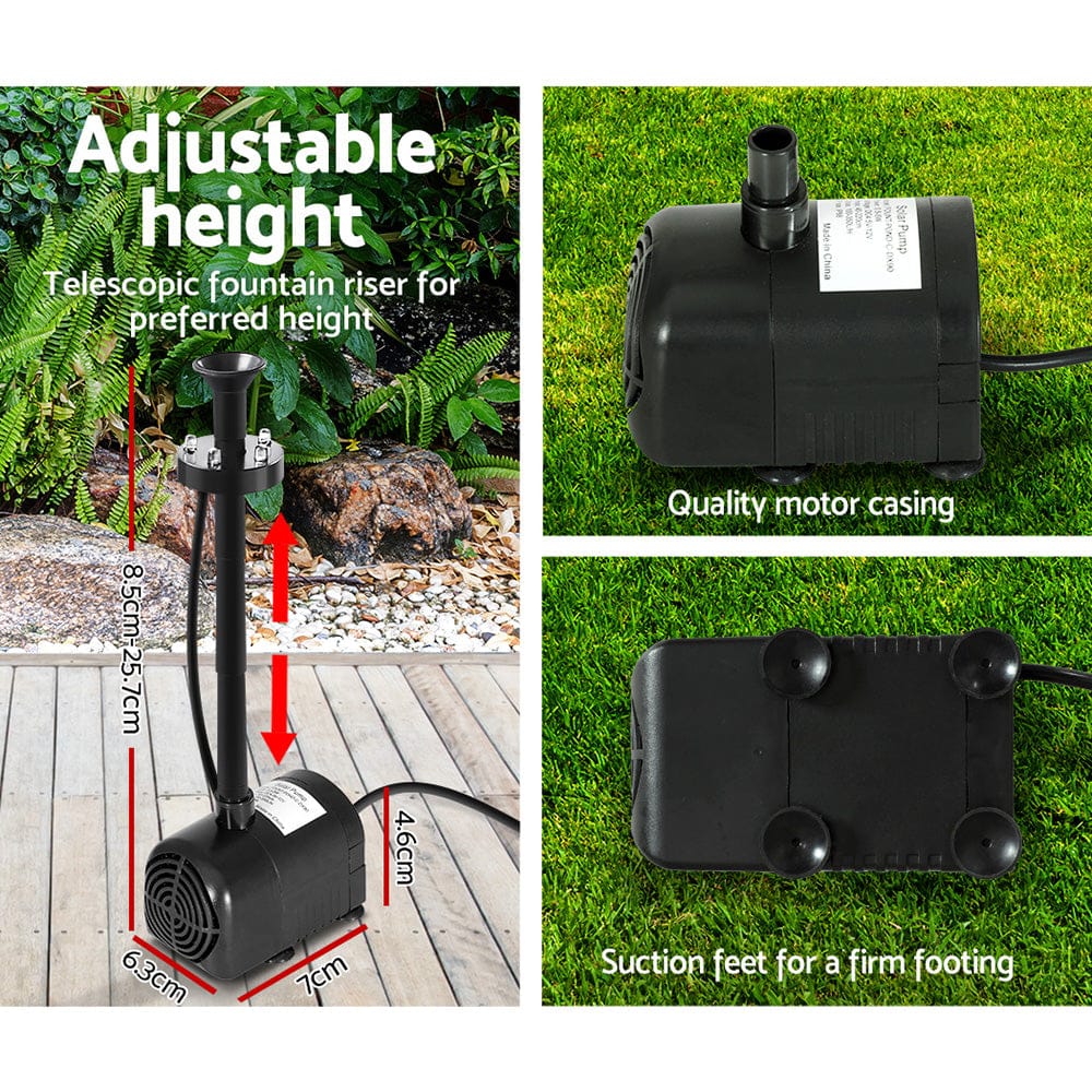Solar Pond Pump with Battery Kit LED Lights 8.8 FT - Fountain & Ponds Accessories - photo 14