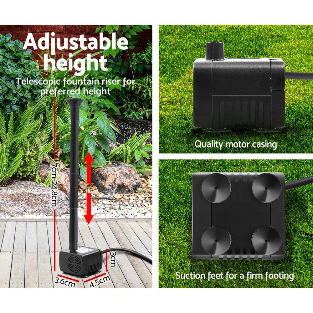 Solar Pond Pump Powered Garden Bird Bath Submersible Kit Panel Outdoor 6 FT, Fountain & Ponds Accessories - photo 17