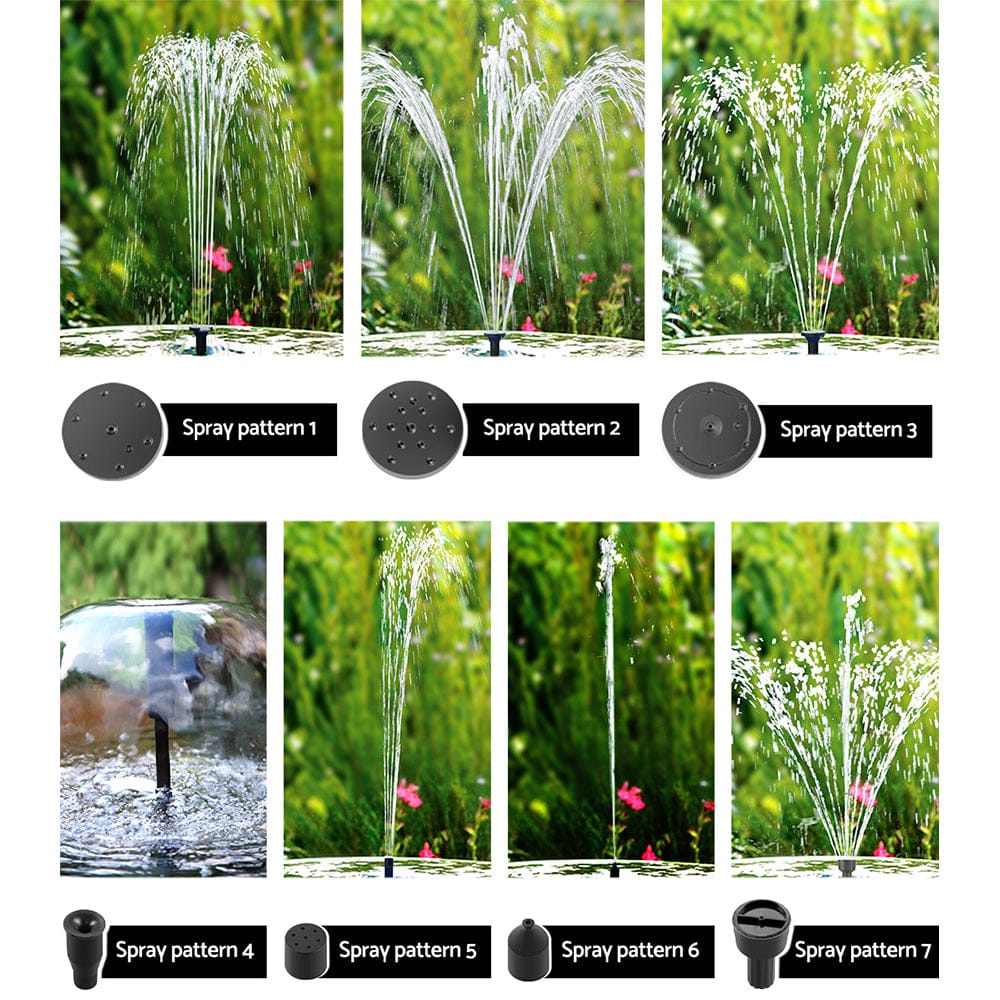 Solar Pond Pump with Battery Kit LED Lights 8.8 FT with Fountain & Ponds Accessories - photo 13