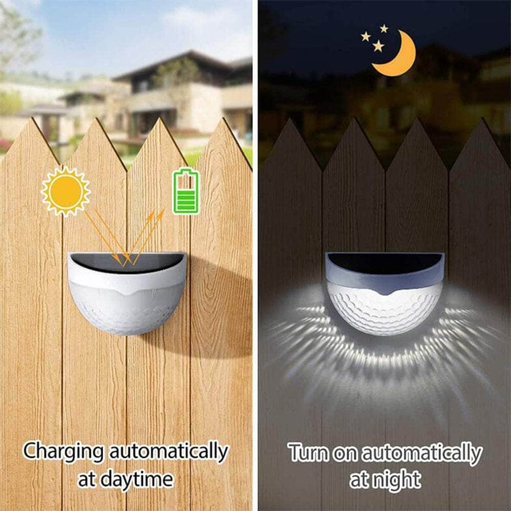 Solar Powered Led Wall Fence Lamp Lights