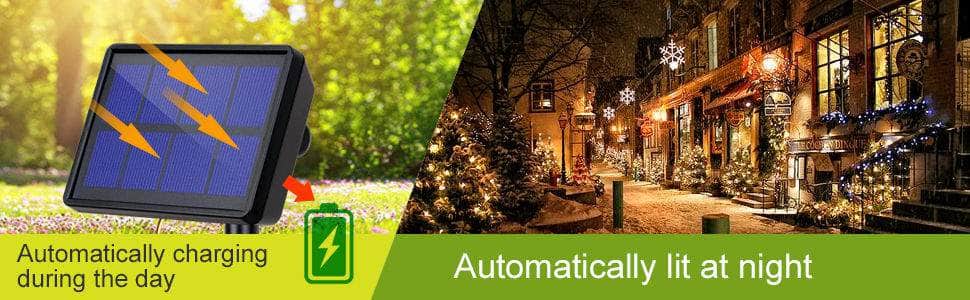 Solar-Powered Outdoor Lights: 20M, 200 Led, 8 Modes, Waterproof