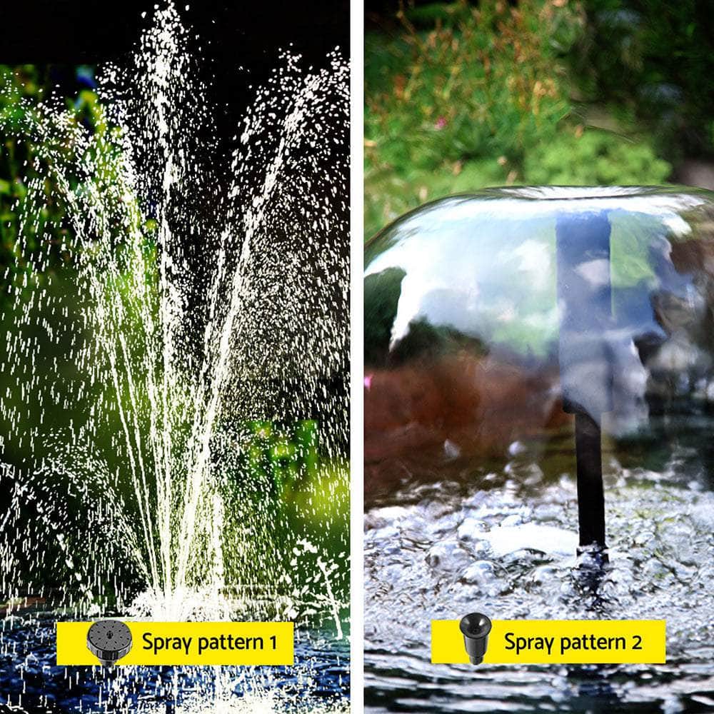 Solar Submersible Water Pond Fountain Pump with Filter Box 4.6FT 470L/H
