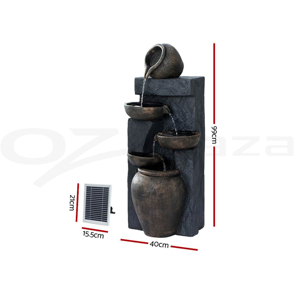 Solar Water Feature 5-Tier 99Cm