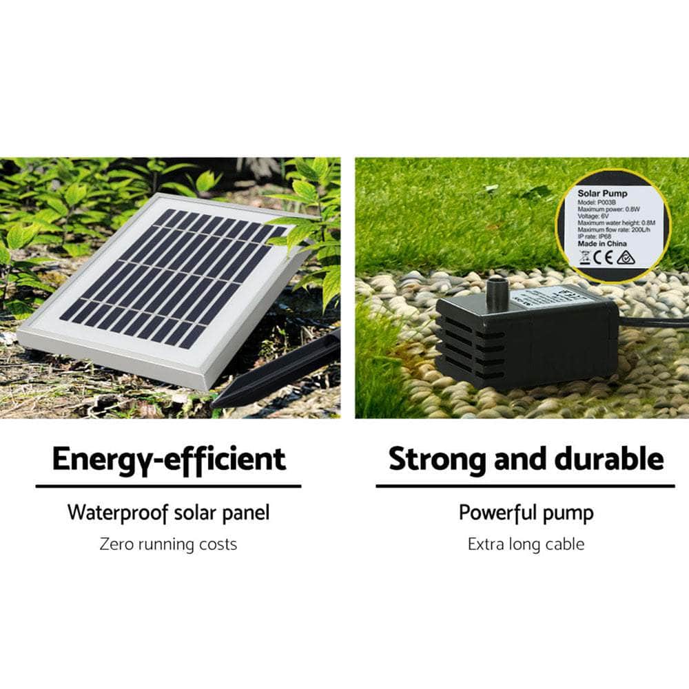 76cm Solar Cascading Water Fountain LED Garden Feature Grey | Lights Outdoor Tired