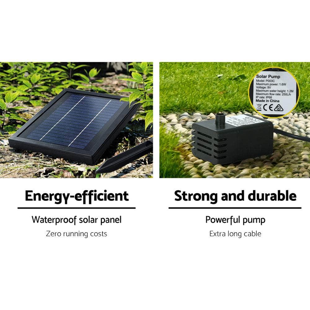 Solar Water Feature With Led Lights 3 Tiers 76Cm