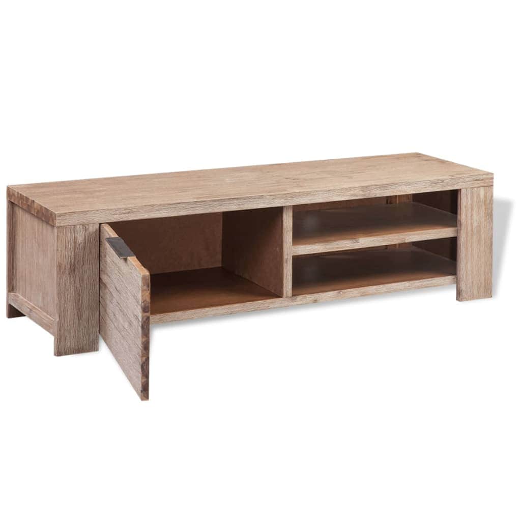 Solid Brushed Acacia Wood TV Cabinet Stand 140cm Entertainment Unit