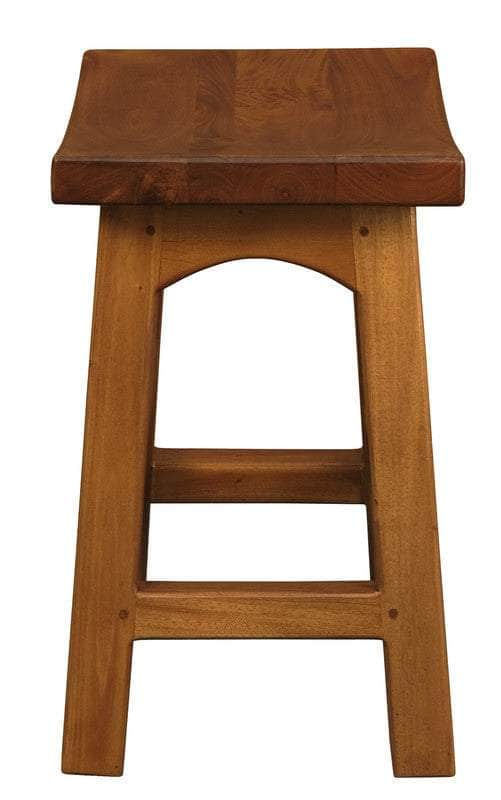 Solid Mahogan Timber Footstool (Chocolate)