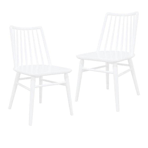 Solid Oak Dining Chair - Set of 2 (White)
