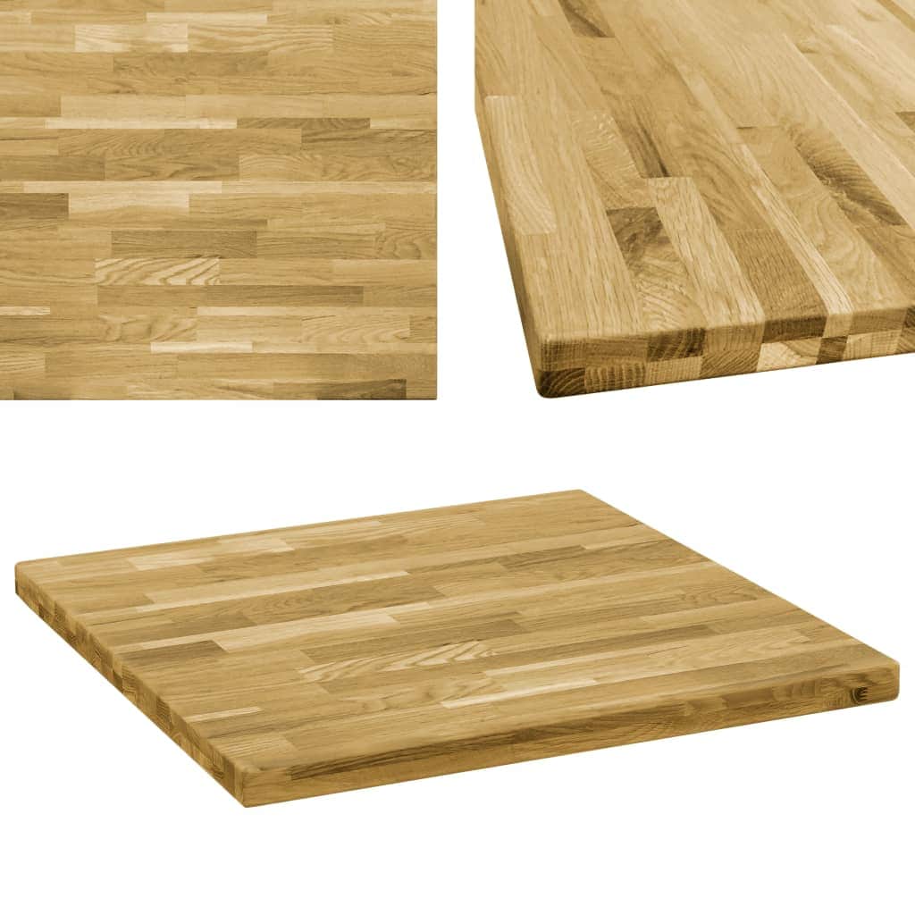 Solid Oak Wood Square Table Top 44 mm