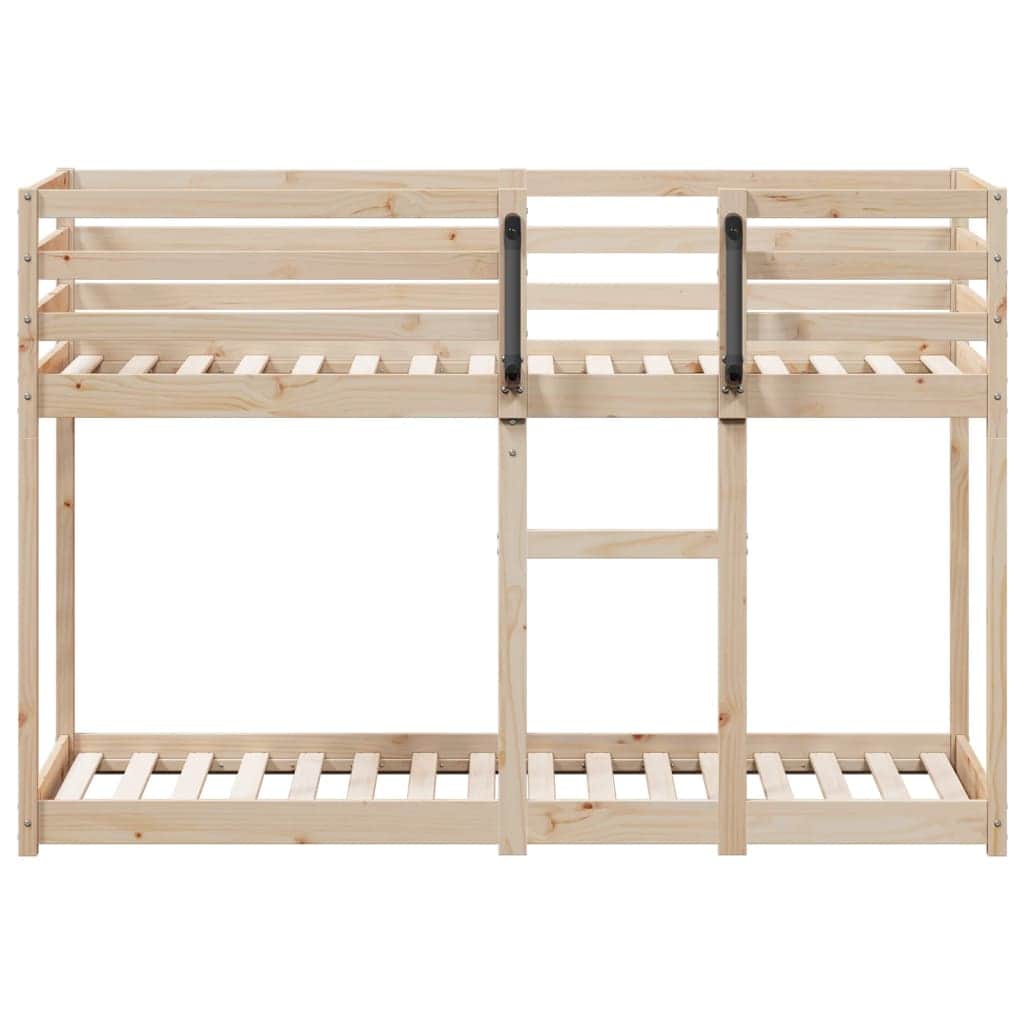 Solid Pine Bunk Bed for Kids with Guardrails and Slatted Base