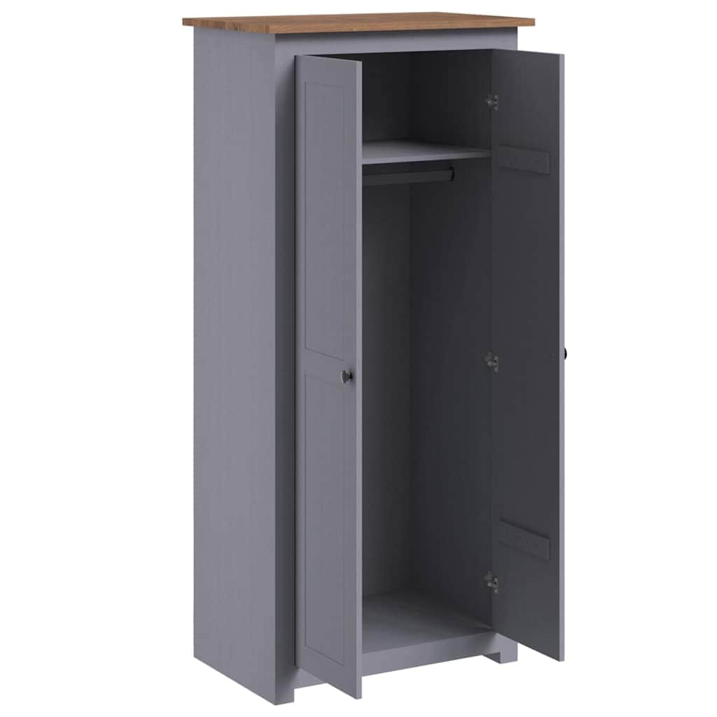 Solid Pine Wood Wardrobe Cabinet Panama Range Clothes Storage with Hanging Rail